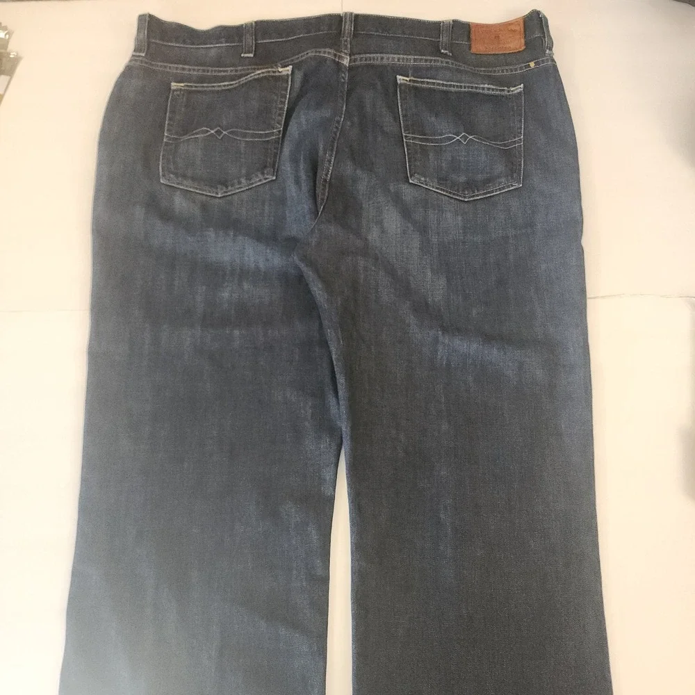 D85 Lucky Brand 181 Relaxed‎ Straight Jeans Mens 46x26 Dark Wash Blue Denim